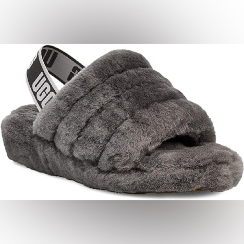 Gray Fluff yeah Ugg sandals